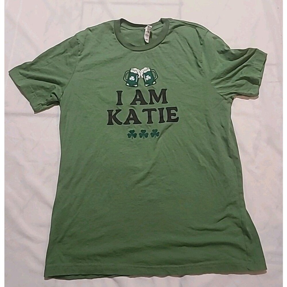 Bella+Canvas Green I Am Katie St Patrick's Day T-shirt Size XL